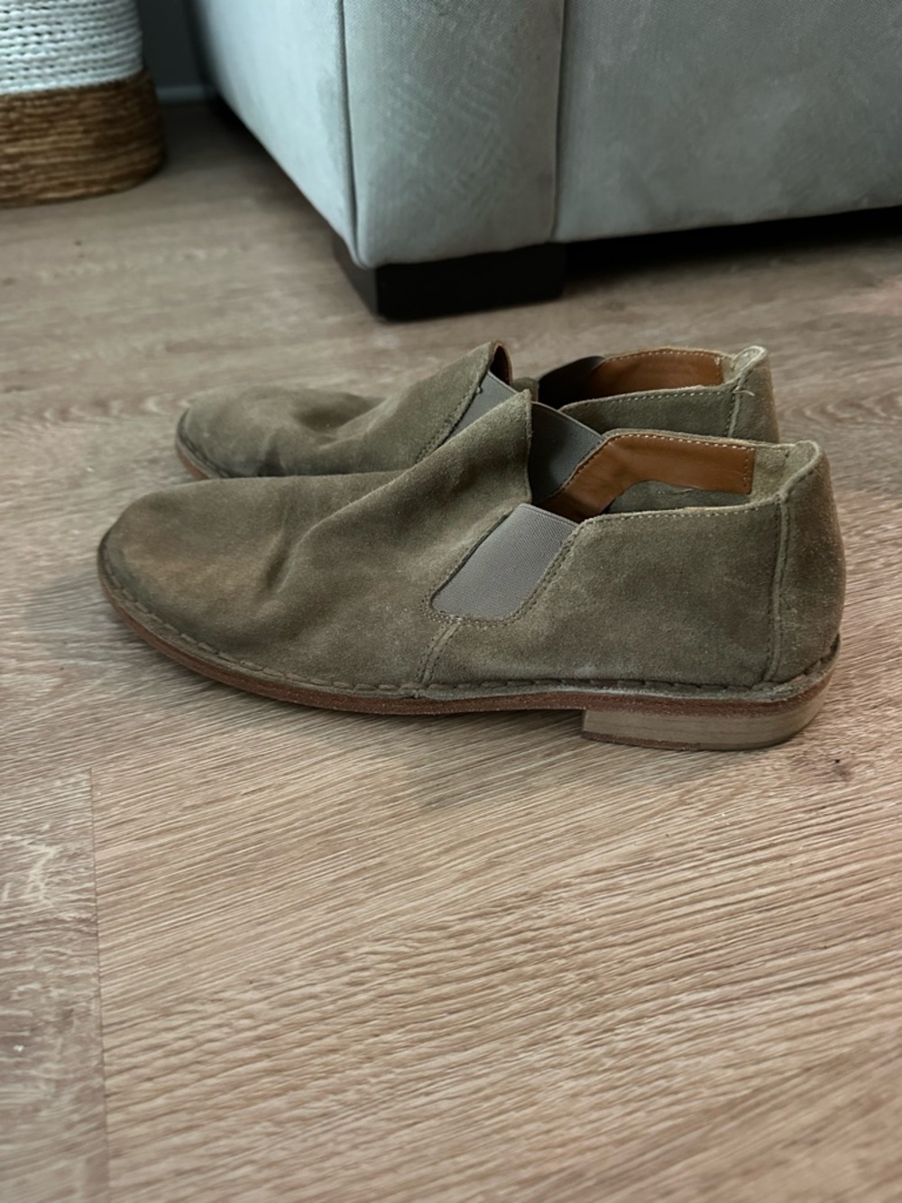 Women’s Slip-On Suede Casual Shoes - Olive Brown